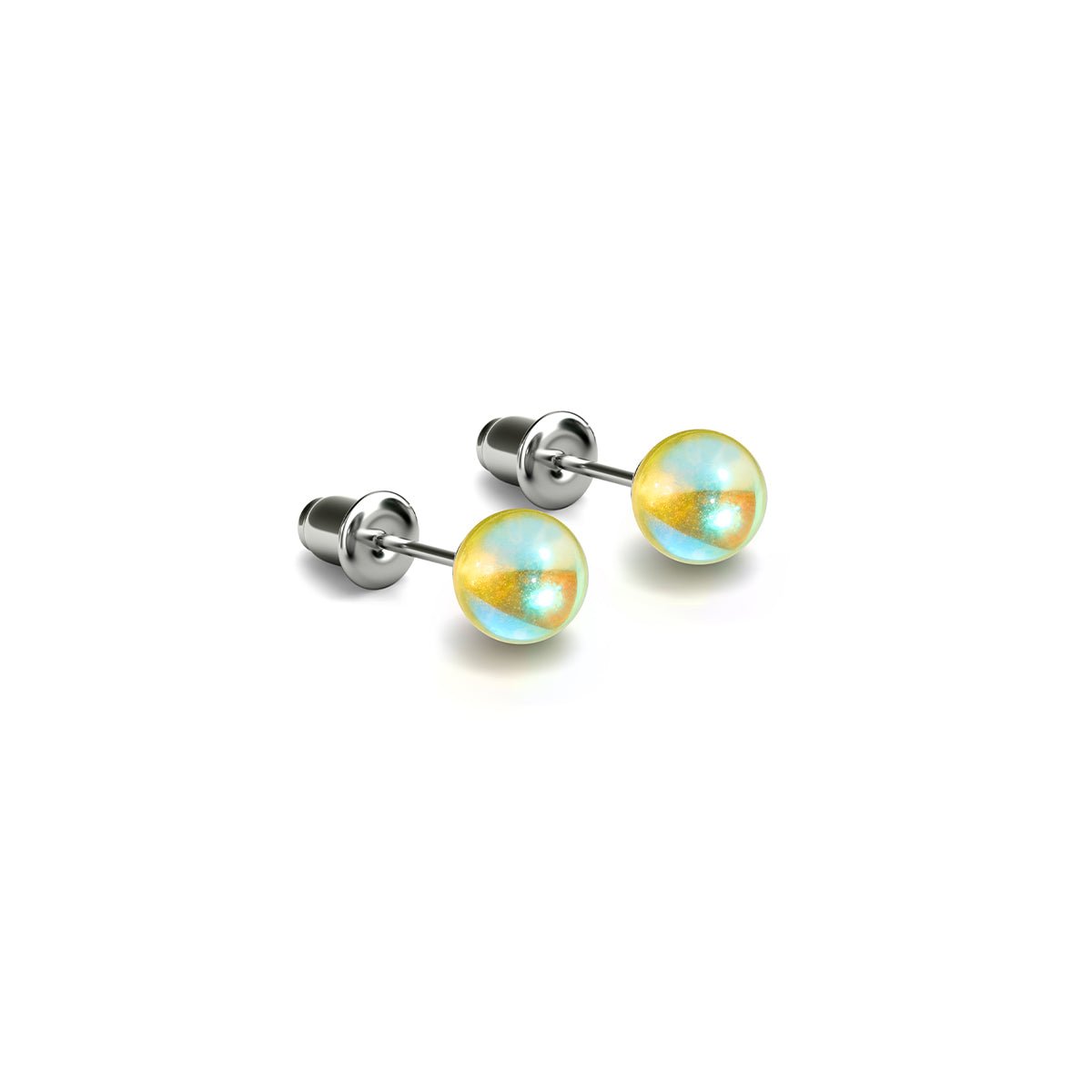 Coup de soleil | Argent sterling .925 | Boucles d'oreilles mini clous Galaxy Glass